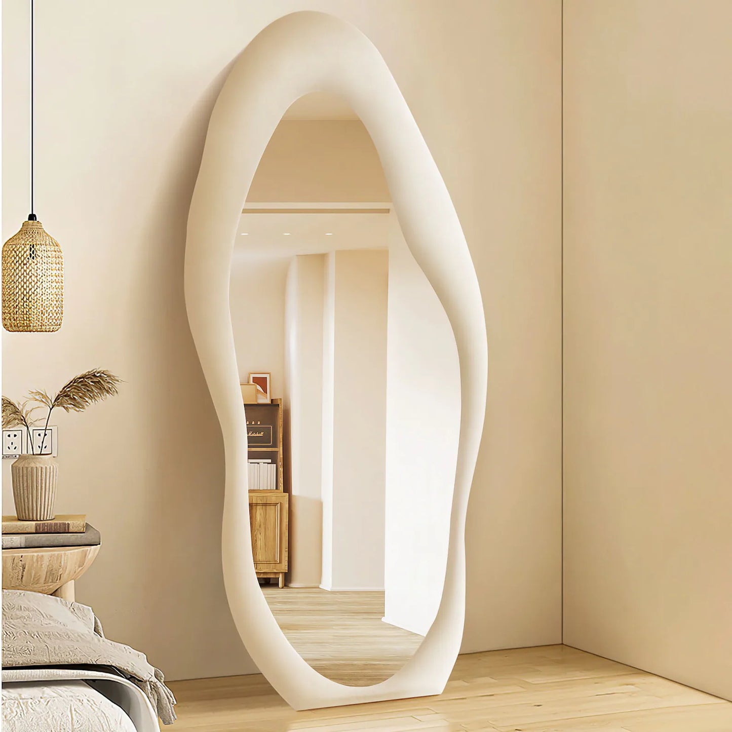Whispers of the Cloud Puffy White Mirror